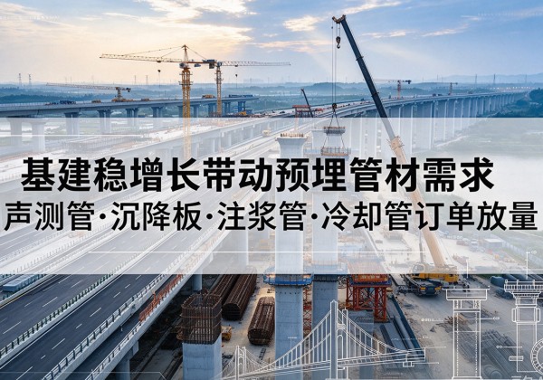 青云谱基建稳增长带动预埋监测管材需求，声测管、沉降板、注浆管订单持续放量
